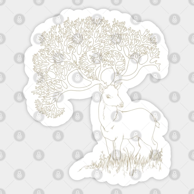 Fractal Point Buck Sticker by jaynea185